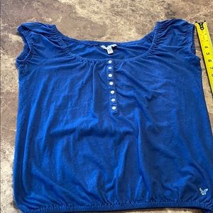 American Eagle gathered cap sleeve shirt